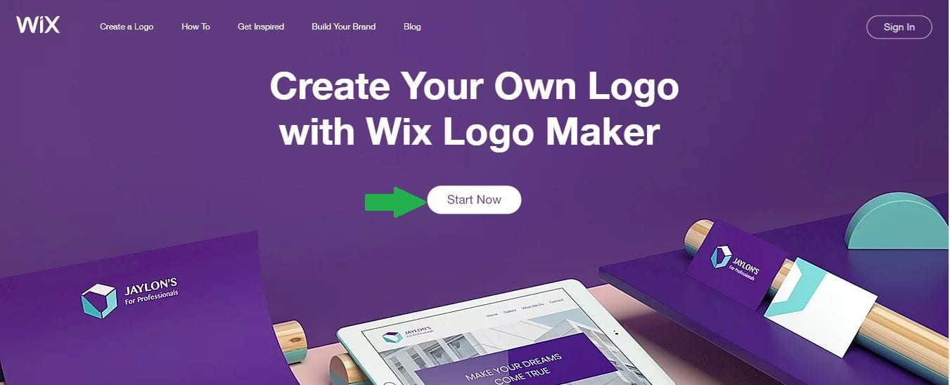 Captura de pantalla de Wix Logo Maker: comienza ahora